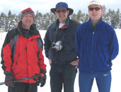 Kent Ohlund, Tony Pinkham, and Thorsten Graeve at the 2004 Bear Valley Ski-O (Photo: Tapio Karras)