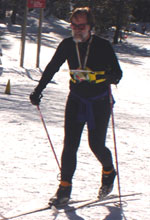 Bob Cooley finishes the green course (2004 Royal Gorge Ski-O, Photo: Tony Pinkham)