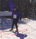 Dan Greene finishes the green course (2004 Royal Gorge Ski-O, Photo: Tony Pinkham)