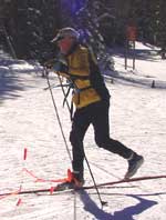 Tom Jahn sprints to his finish on the orange course (2004 Royal Gorge Ski-O, Photo: Tony Pinkham)