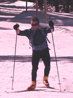 Eric Ramberg sprinting to his finish (2004 Royal Gorge Ski-O, Photo: Tony Pinkham)