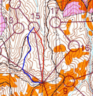 most competitors followed the red route (on right) to the gate crossing