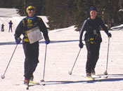 Phil Lovalenti and Laurie Paul were the only team to do the blue course at the 2004 Royal Gorge Ski-O, Photo: Tony Pinkham)