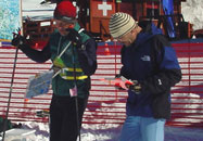 Kent Ohlund waits for Matthias Kohler to start him (2004 Royal Gorge Ski-O, Photo: Tony Pinkham)